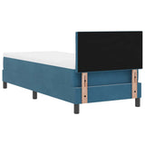 Letto a molle con materasso Blu Scuro 80 x 200 cm Velluto