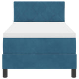 Letto a molle con materasso Blu Scuro 80 x 200 cm Velluto