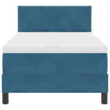 Letto a molle con testiera Blu Scuro 90 x 200 cm Velluto