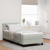 Letto a molle con testiera Grigio chiaro 100 x 200 cm Velluto