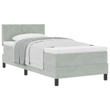 Letto a molle con testiera Grigio chiaro 100 x 200 cm Velluto