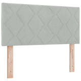 Letto a molle con testiera Grigio chiaro 100 x 200 cm Velluto