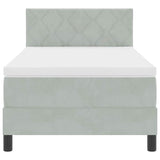 Letto a molle con testiera Grigio chiaro 100 x 200 cm Velluto
