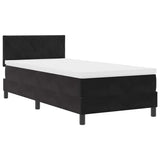 Letto a molle con materasso Nero 100 x 200 cm Velluto