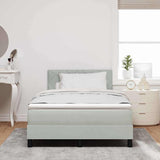 Letto a molle con materasso Grigio chiaro 120 x 190 cm Velluto