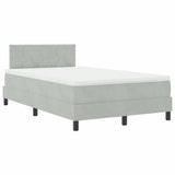 Letto a molle con materasso Grigio chiaro 120 x 190 cm Velluto