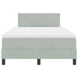 Letto a molle con materasso Grigio chiaro 120 x 190 cm Velluto