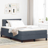 Letto a molle con materasso Grigio scuro 120 x 190 cm Velluto