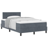 Letto a molle con materasso Grigio scuro 120 x 190 cm Velluto
