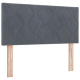 Letto a molle con materasso Grigio scuro 120 x 190 cm Velluto