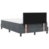 Letto a molle con materasso Grigio scuro 120 x 190 cm Velluto