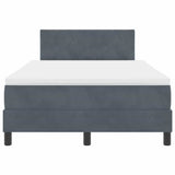 Letto a molle con materasso Grigio scuro 120 x 190 cm Velluto