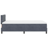 Letto a molle con materasso Grigio scuro 120 x 190 cm Velluto