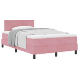 Letto a molle con materasso Rosa 120 x 190 cm Velluto