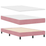 Letto a molle con materasso Rosa 120 x 190 cm Velluto