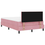 Letto a molle con materasso Rosa 120 x 190 cm Velluto