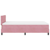 Letto a molle con materasso Rosa 120 x 190 cm Velluto