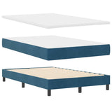 Letto a molle con materasso Blu Scuro 120 x 200 cm Velluto