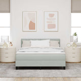 Letto a molle con testiera Grigio chiaro 140 x 190 cm Velluto