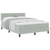 Letto a molle con testiera Grigio chiaro 140 x 190 cm Velluto