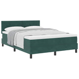 Letto a molle con testiera Verde Scuro 140 x 190 cm Velluto