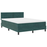 Letto a molle con testiera Verde Scuro 140 x 190 cm Velluto
