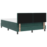 Letto a molle con testiera Verde Scuro 140 x 190 cm Velluto