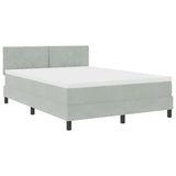 Letto a molle con materasso Grigio chiaro 140 x 200 cm Velluto