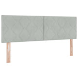Letto a molle con testiera Grigio chiaro 140 x 200 cm Velluto