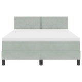 Letto a molle con testiera Grigio chiaro 140 x 200 cm Velluto