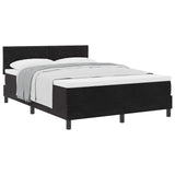 Letto a molle con testiera Nero 140 x 200 cm Velluto