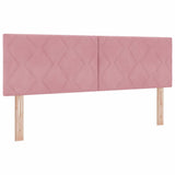 Letto a molle con cuscino Rosa 160 x 200 cm Velluto