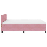 Letto a molle con cuscino Rosa 160 x 200 cm Velluto