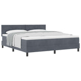 Letto a molle con materasso Grigio scuro 180 x 200 cm Velluto