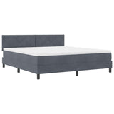Letto a molle con materasso Grigio scuro 180 x 200 cm Velluto