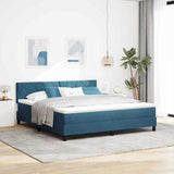 Letto a Molle con Materasso Blu scuro 180 x 200 cm Tessuto