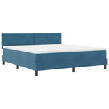 Letto a molle con materasso Blu Scuro 180 x 200 cm Velluto