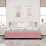 Letto a molle con materasso Rosa 180 x 200 cm Velluto