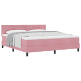 Letto a molle con materasso Rosa 180 x 200 cm Velluto