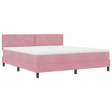 Letto a molle con materasso Rosa 180 x 200 cm Velluto