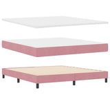 Letto a molle con materasso Rosa 180 x 200 cm Velluto