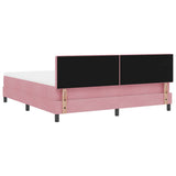 Letto a molle con materasso Rosa 180 x 200 cm Velluto