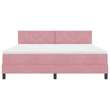 Letto a molle con materasso Rosa 180 x 200 cm Velluto