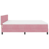 Letto a molle con materasso Rosa 180 x 200 cm Velluto
