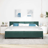Letto a Molle con Materasso Verde scuro 200 x 200 cm Tessuto