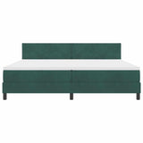 Letto a Molle con Materasso Verde scuro 200 x 200 cm Tessuto