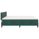 Letto a Molle con Materasso Verde scuro 200 x 200 cm Tessuto