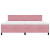 Letto a molle con materasso Rosa 200 x 200 cm Velluto