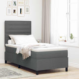 Letto a molle con materasso Grigio scuro 80 x 200 cm Tessuto