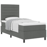 Letto a molle con materasso Grigio scuro 80 x 200 cm Tessuto